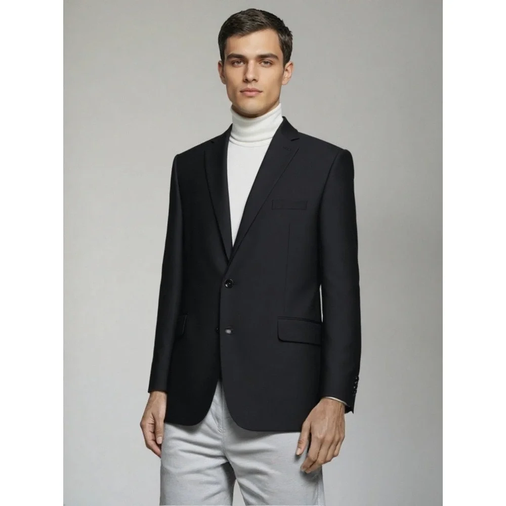 BOSS Sport Coat Mens 38R Navy Reda Italian Wool Quiet Luxury Polished Office NWT